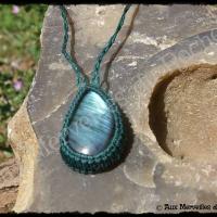 Pendentif simple labradorite bleue